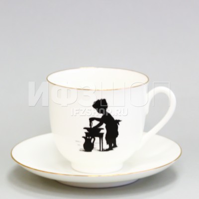 Чашка с блюдцем кофейная ф. Ландыш рис. Силуэты. Умывание