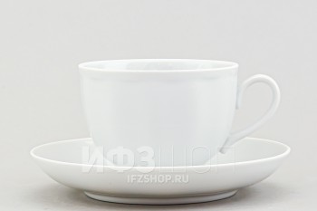 Чашка с блюдцем чайная ф. Гранатовый рис. Белый