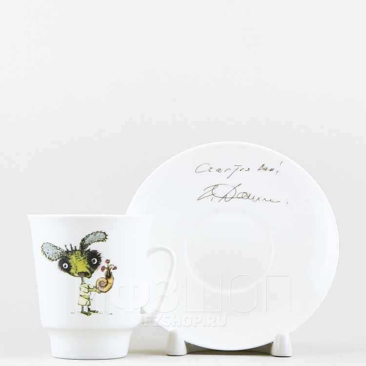 Чашка с блюдцем кофейная ф. Майская рис. Фитюлька в Москве