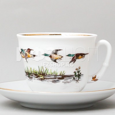 Чашка с блюдцем чайная ф. Сударыня рис. Летят утки