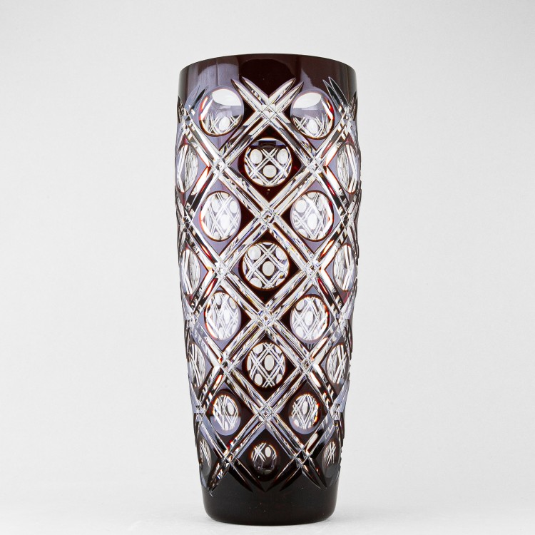 Ваза для цветов, высота 36.5 см, бордовый наклад, 760/1 в Москве