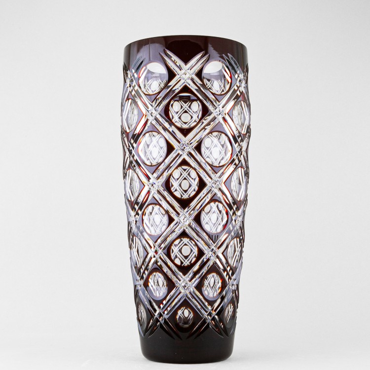 Ваза для цветов, высота 36.5 см, бордовый наклад, 760/1 в Москве