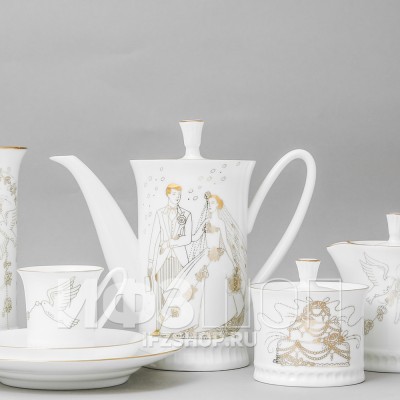 Сервиз кофейный ф. Вертикаль рис. Счастье мое, 2 персоны, 10 предметов