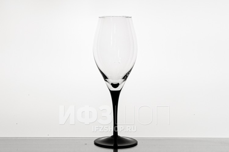 Набор из 6 бокалов для вина 380 мл ф. 10457 серия 200/2 (черная ножка) 