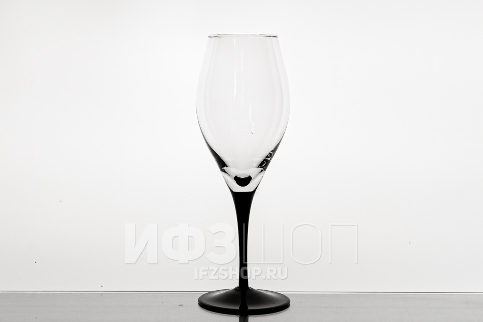 Набор из 6 бокалов для вина 380 мл ф. 10457 серия 200/2 (черная ножка)