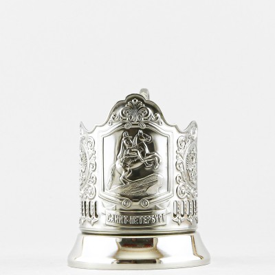 Подстаканник никелированный с чернью, Медный всадник