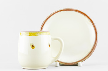 Чашка с блюдцем чайная ф. Формовочная рис. Карамель