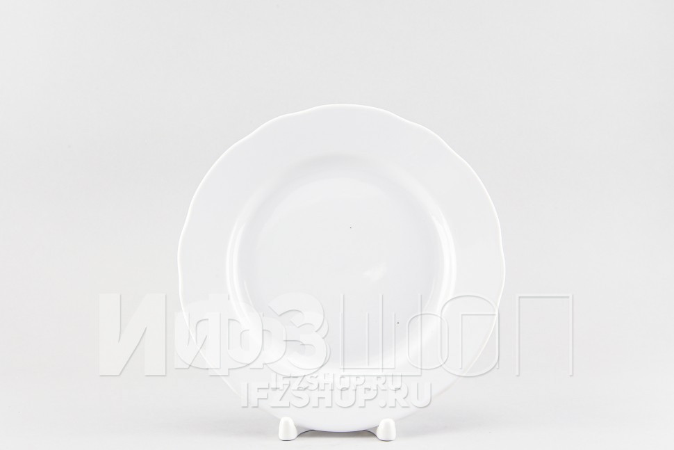 Набор из 6 тарелок плоских 20 см ф. Вырезной край рис. Белый
