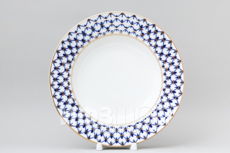 Тарелка плоская 27 см ф. Гладкая рис. Кобальтовая сетка в Москве