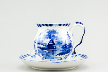 Чашка с блюдцем чайная ф. Голубая рапсодия рис. Тематический