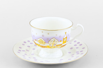 Чашка с блюдцем чайная ф. Айседора рис. Снегопад
