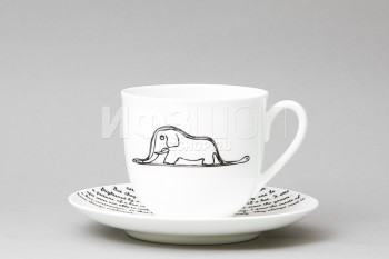 Чашка с блюдцем кофейная ф. Ландыш рис. Elephant