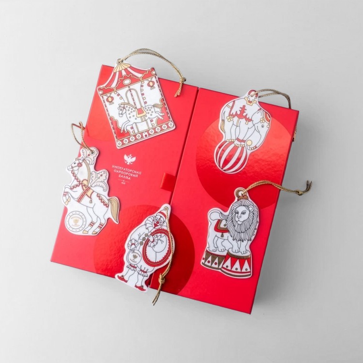 Набор елочных игрушек рис. Гранд цирк, 5 предметов в адвент календаре в Москве