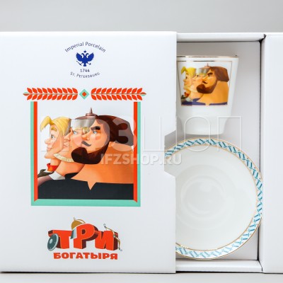 Чашка с блюдцем кофейная ф. Майская рис. Три богатыря
