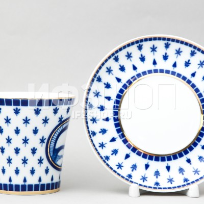 Бокал с блюдцем ф. Ленинградский рис. Эрмитажный мост