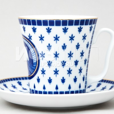 Бокал с блюдцем ф. Ленинградский рис. Эрмитажный мост