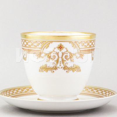 Чашка с блюдцем чайная ф. Александр III рис. Рококо