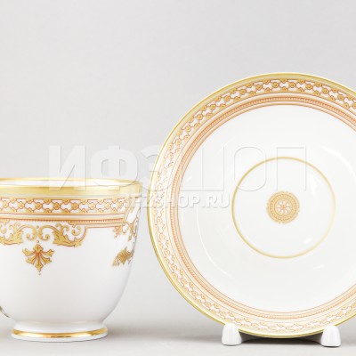 Чашка с блюдцем чайная ф. Александр III рис. Рококо