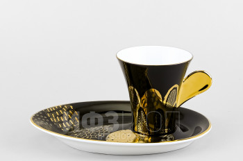 Чашка с блюдцем чайная ф. Модерн рис. Black / Черный