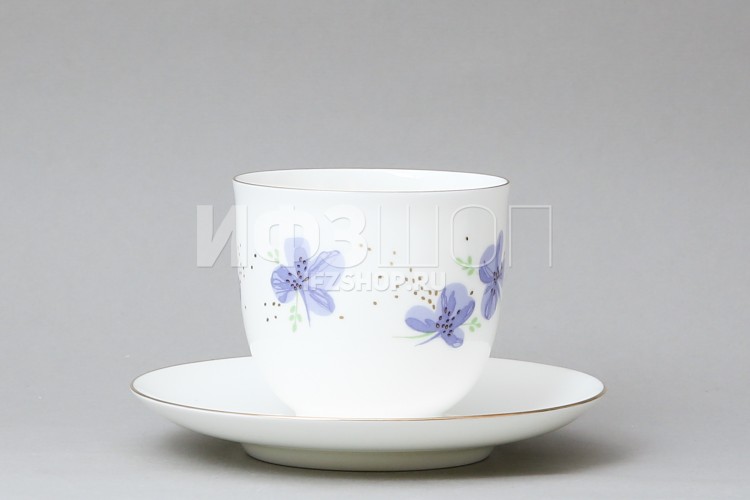 Чашка с блюдцем кофейная ф. Ландыш рис. Сиреневые цветы в Москве