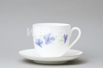 Чашка с блюдцем кофейная ф. Ландыш рис. Сиреневые цветы