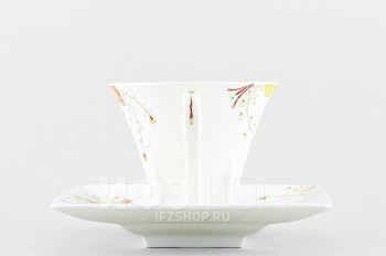 Чашка с блюдцем чайная ф. Петрополь рис. Жар-птица