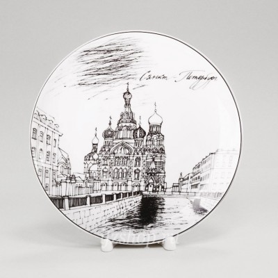 Декоративная тарелка 19.5 см рис. Храм Спаса-на-Крови