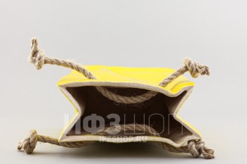 Декоративная ваза-пакет из керамики, высота 24 см, желтая