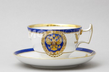 Чашка с блюдцем чайная ф. Александрия рис. Золотой орел