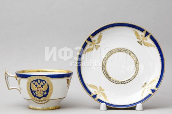 Чашка с блюдцем чайная ф. Александрия рис. Золотой орел