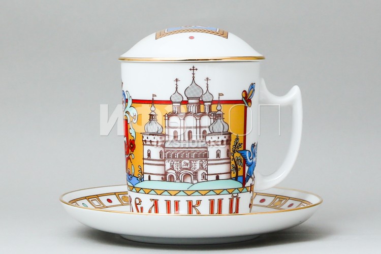 Бокал с блюдцем с крышкой ф. Снежное утро рис. Ростов Великий в Москве