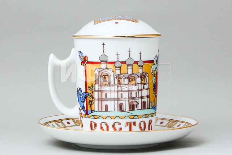 Бокал с блюдцем с крышкой ф. Снежное утро рис. Ростов Великий в Москве