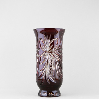 Ваза для цветов, высота 28 см, бордовый наклад, 765/7