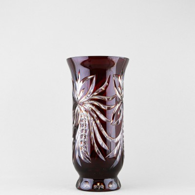 Ваза для цветов, высота 28 см, бордовый наклад, 765/7