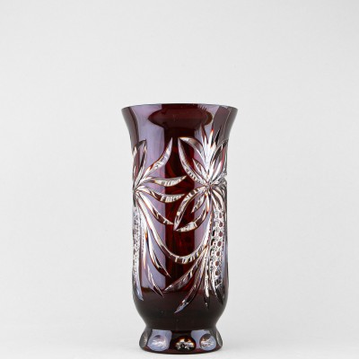 Ваза для цветов, высота 28 см, бордовый наклад, 765/7