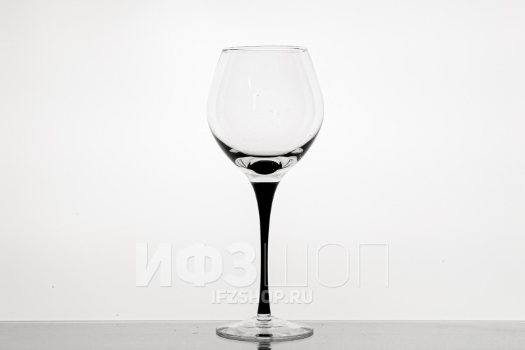 Набор из 6 бокалов для вина 250 мл ф. 6403 серия 200/2 (черная ножка) 