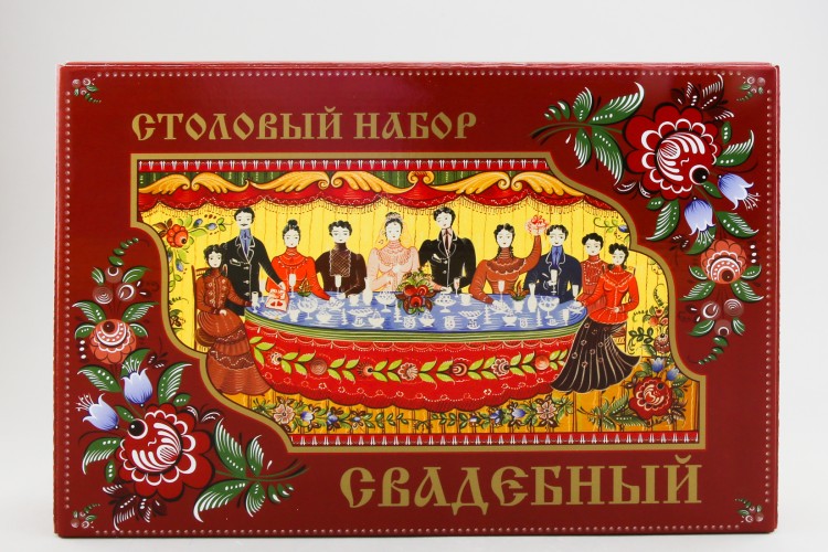 Набор столовых приборов, серия  Губернатор с росписью, Свадебный, 24 предмета 