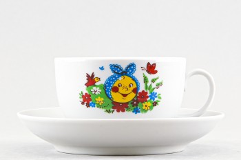 Чашка с блюдцем чайная ф. Янтарь рис. Веселый колобок
