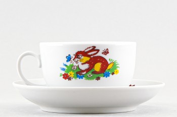 Чашка с блюдцем чайная ф. Янтарь рис. Веселый колобок
