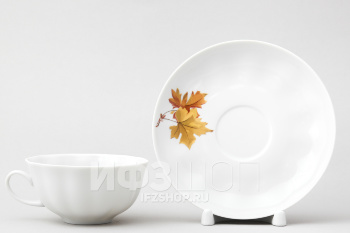 Чашка с блюдцем чайная ф. Тюльпан рис. Клен