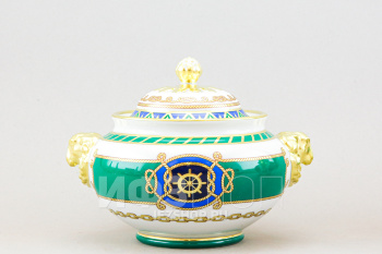 Сервиз чайный ф. Александр III рис. Морская держава, 14 предметов