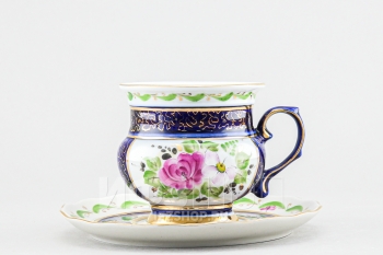 Чашка с блюдцем чайная ф. Голубка рис. Художественная роспись