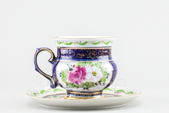 Чашка с блюдцем чайная ф. Голубка рис. Художественная роспись