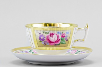 Чашка с блюдцем чайная ф. Александрия рис. Воспоминание