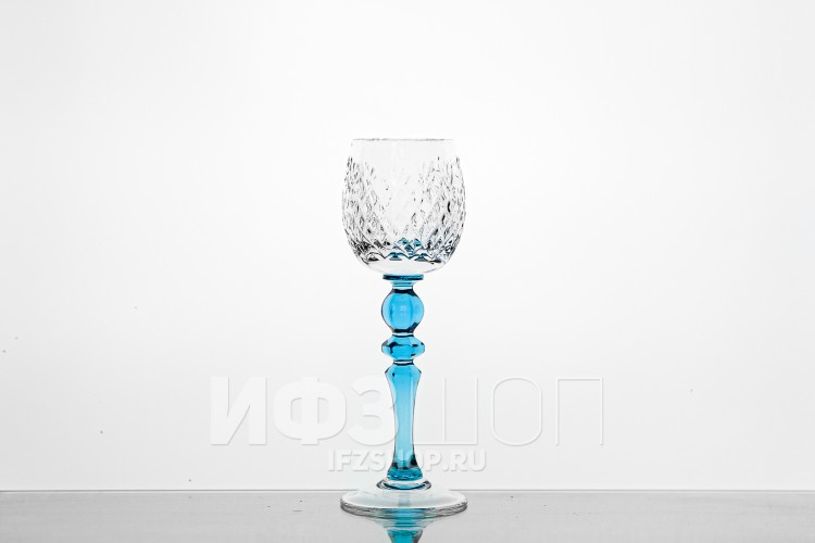Набор из 6 рюмок 60 мл ф. 7565 серия 900/300 (с бирюзовой ножкой) 