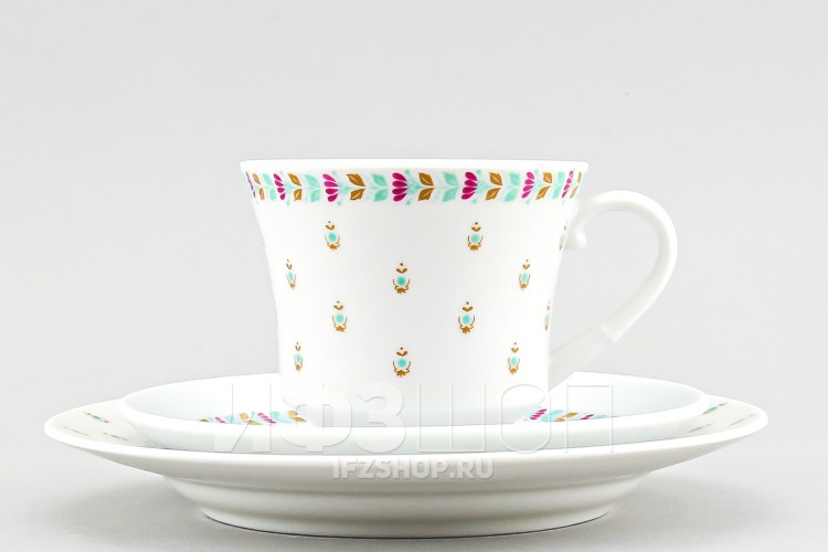 Комплект чайный ф. Банкетная рис. Цветочный венок (без золота) 