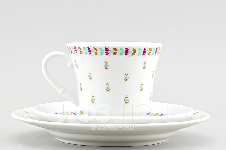 Комплект чайный ф. Банкетная рис. Цветочный венок (без золота) 