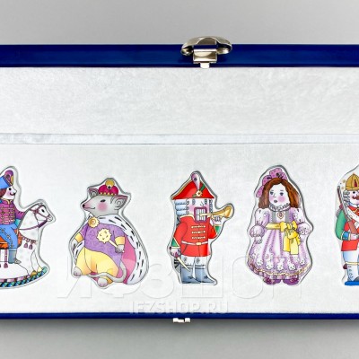 Набор елочных игрушек рис. Сказка Щелкунчик, 5 предметов в футляре