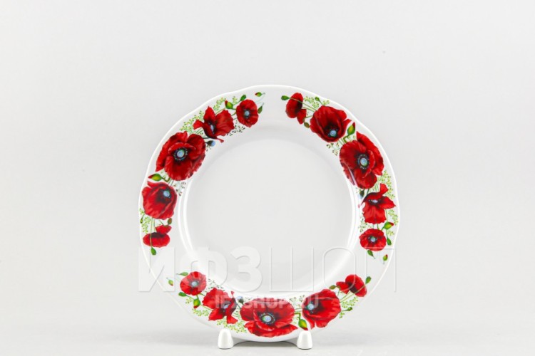 Набор из 6 тарелок плоских 20 см ф. Вырезной край рис. Маки бортовые в Ростове-на-Дону