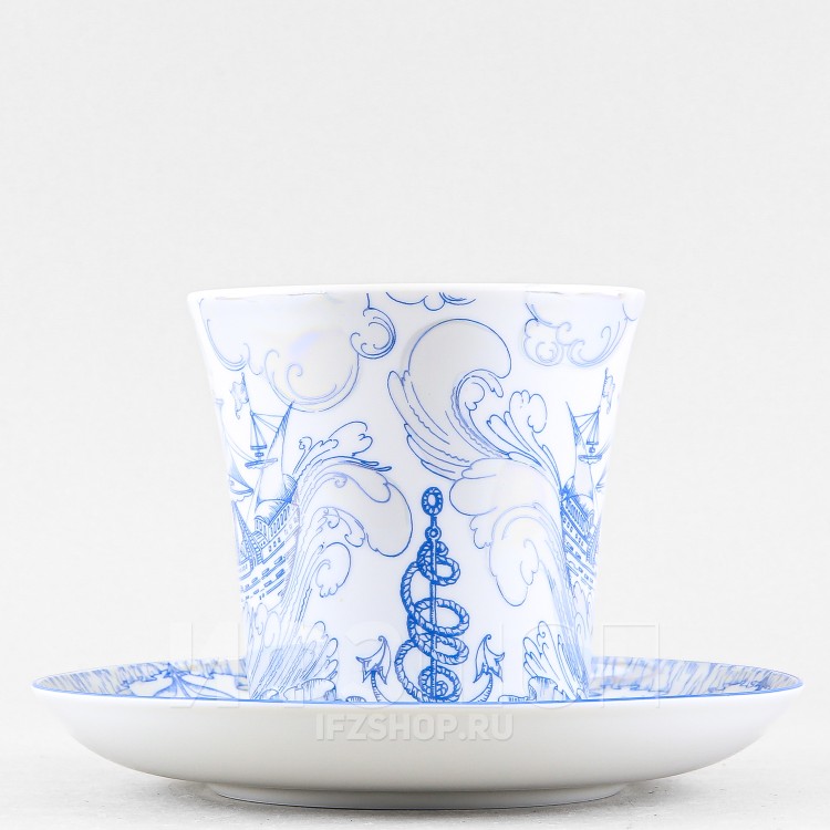 Бокал с блюдцем ф. Ленинградский рис. Бригантина в Москве